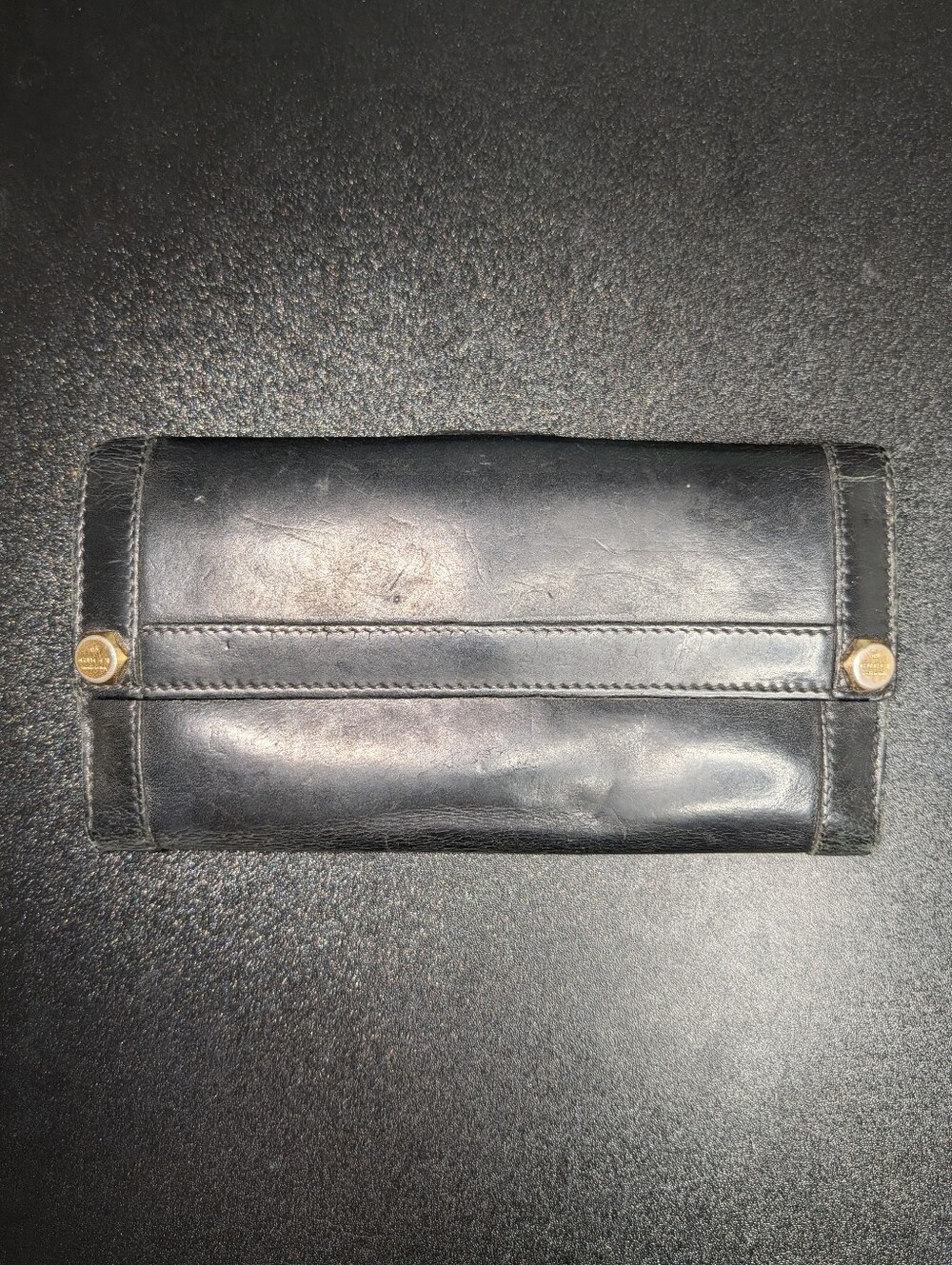 Low Start Gucci Black Leather Women's Long Wallet